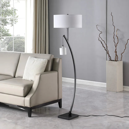 Matte Black Dual Arc Floor Lamp