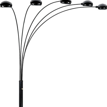 Black Five-Light Arc Floor Lamp