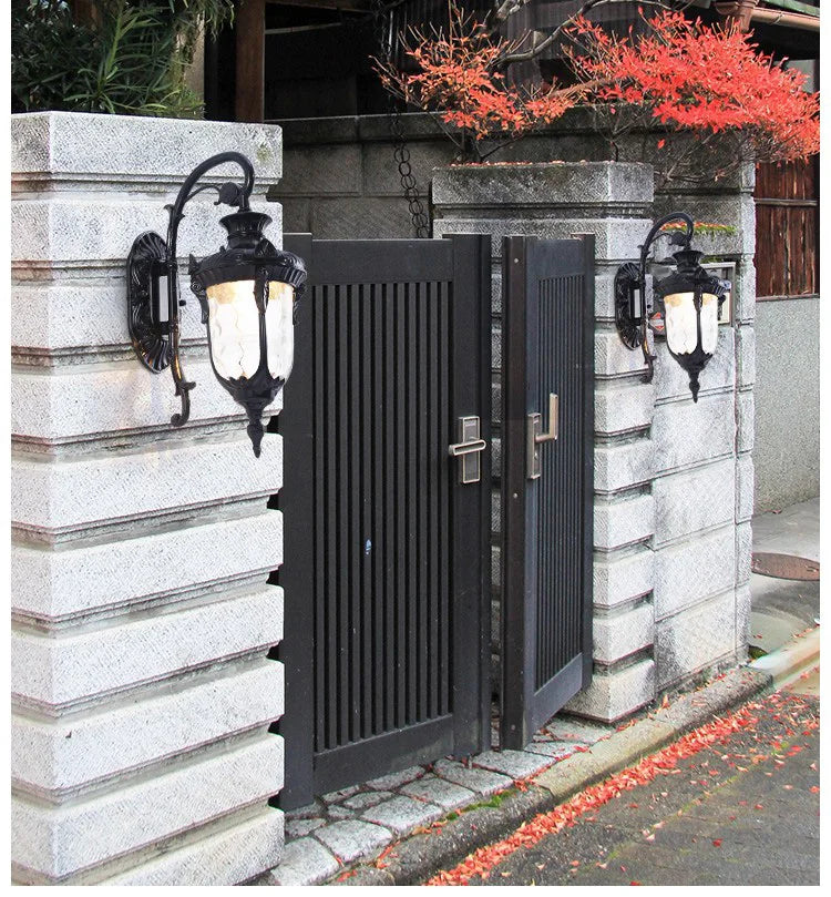 RetroGlow Waterproof Wall Lamp for Outdoor Spaces