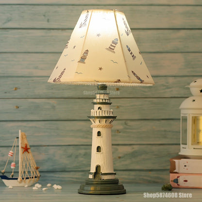 Mediterranean Lighthouse Resin Table Lamp