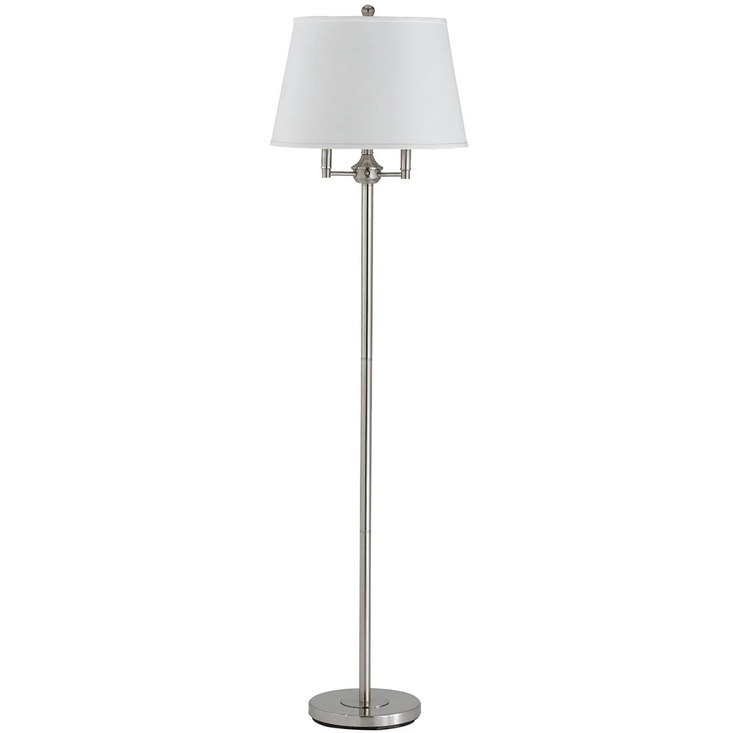 Nickel Four-Light Floor Lamp with Square Shade