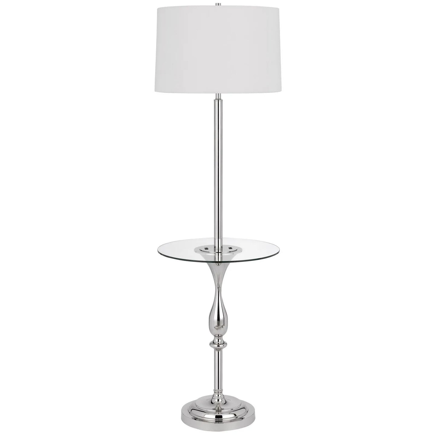 Chrome Tray Table Floor Lamp