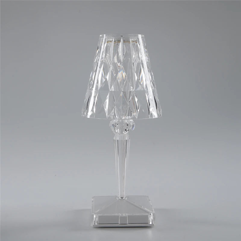 Diamond Glow: USB Rechargeable Touch Table Lamp