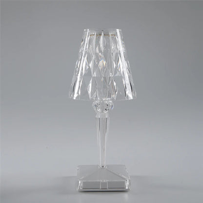 Diamond Glow: USB Rechargeable Touch Table Lamp