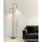 Two-Light Torchiere Floor Lamp with Metal Shade