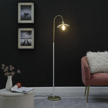 Luxury Gold and White Arched Floor Lamp