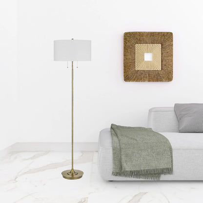Luxury Two-Light Brass Floor Lamp