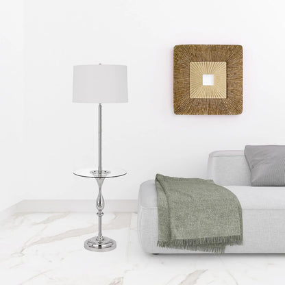 Chrome Tray Table Floor Lamp