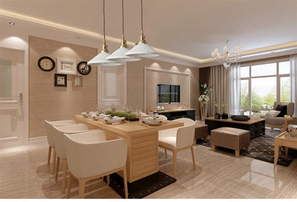 White Ceramic Brass Pendant Light