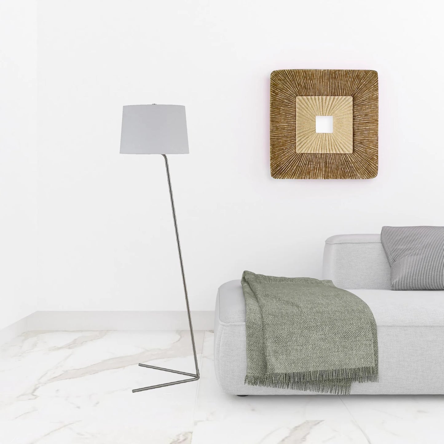 Contemporary Nickel Floor Lamp