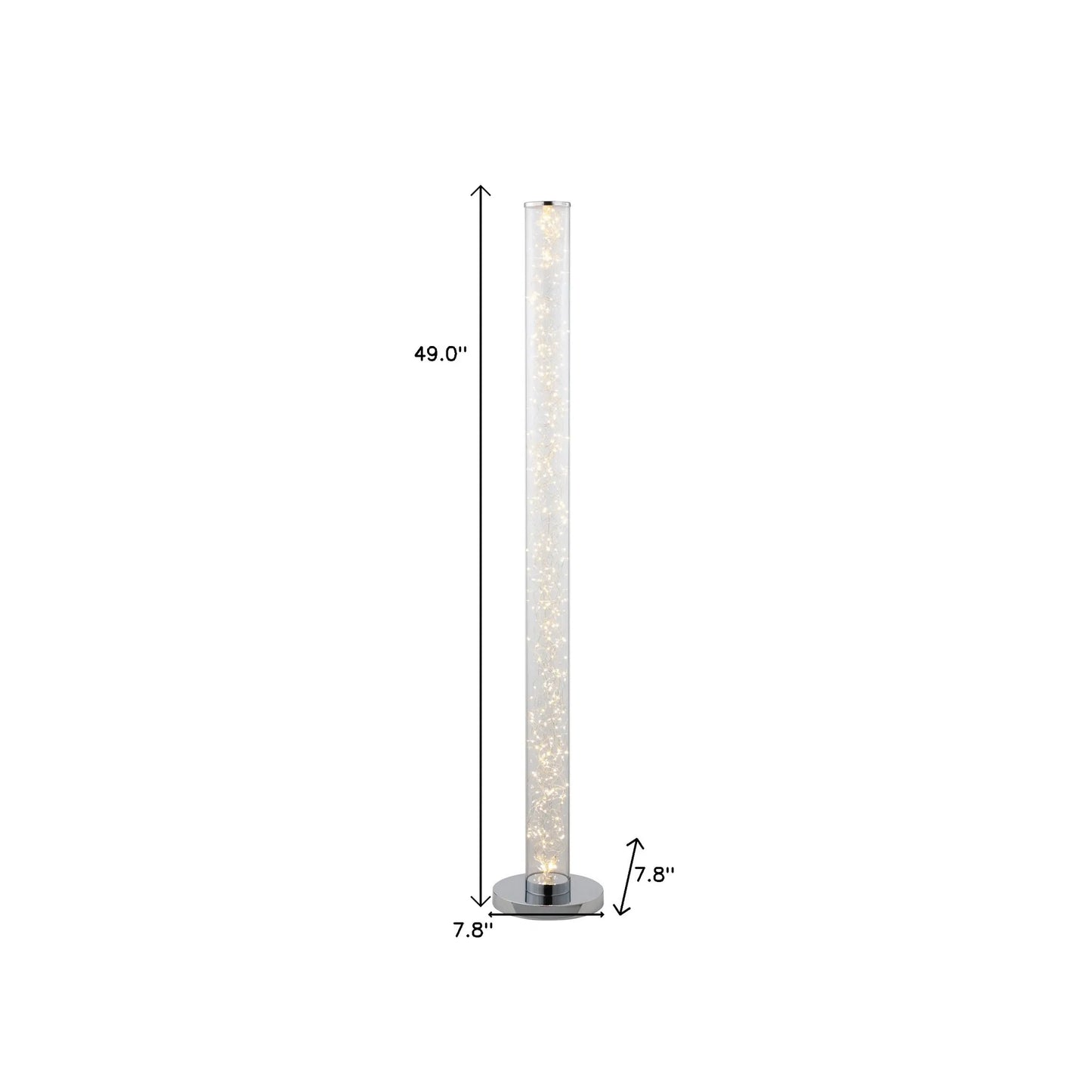 White Metal LED Column Floor Lamp