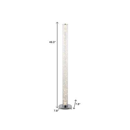 White Metal LED Column Floor Lamp