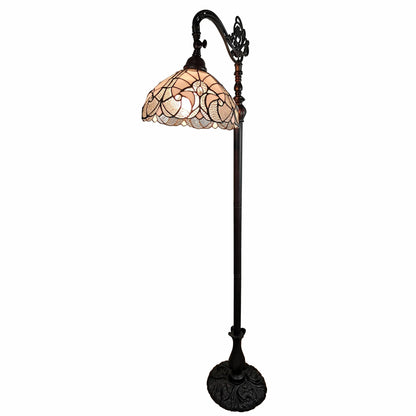 Modern LED Floor Lamp Brown and White Plastic Body