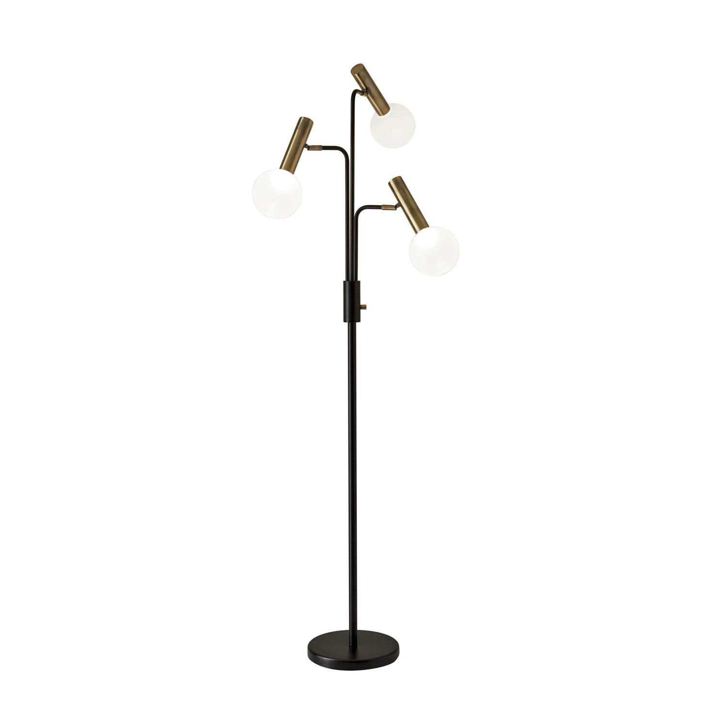 Black and Bronze Three-Light LED Tree Floor Lamp