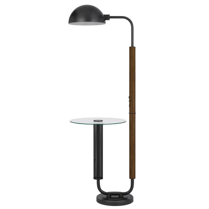 Brown Tray Table Floor Lamp