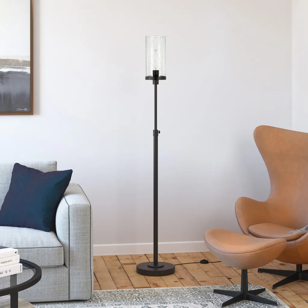 Contemporary Black LED Torchiere Floor Lamp