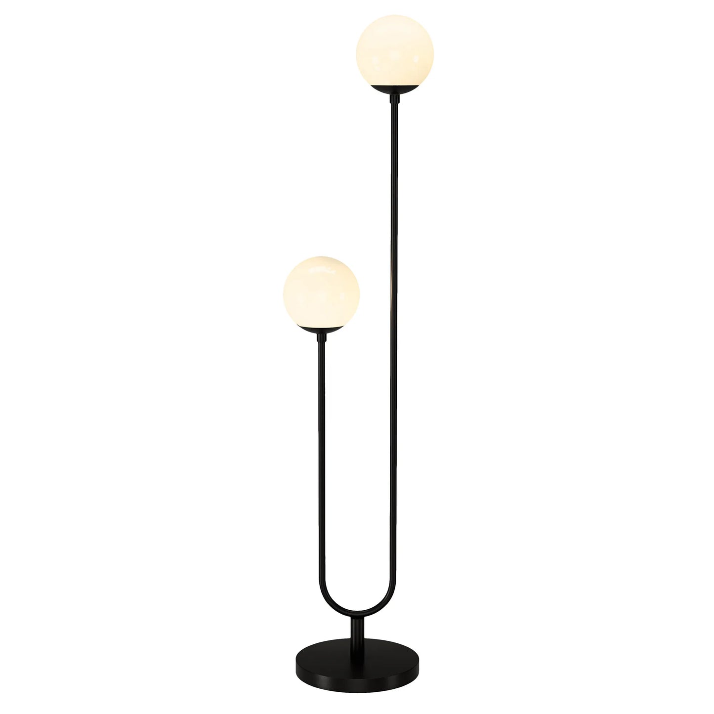 Two-Light Novelty Floor Lamp Black Plastic Body