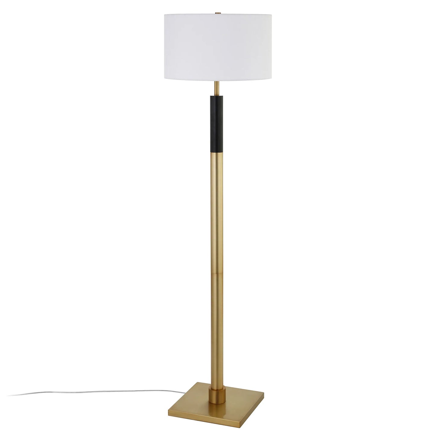 Traditional Shaped LED Floor Lamp White Frosted Glass Drum Shade