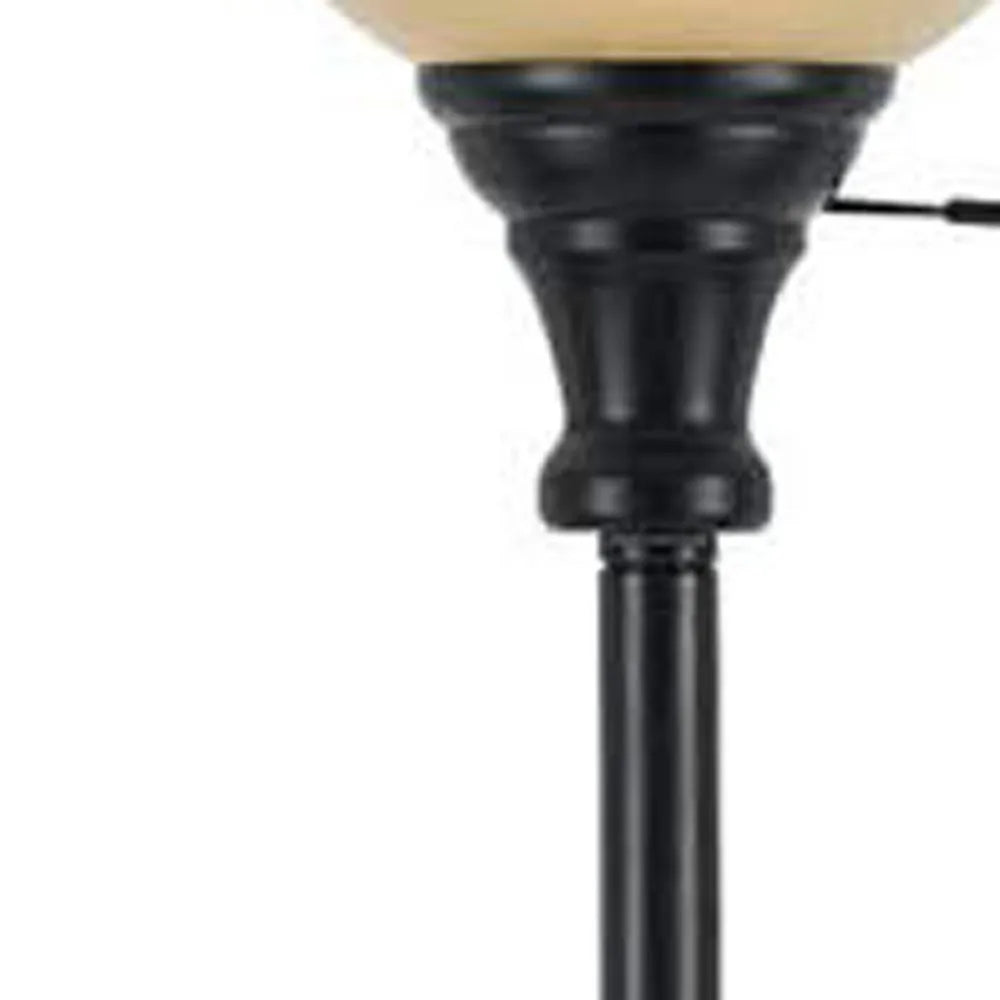 Luxury Bronze Torchiere Floor Lamp with Dome Shade