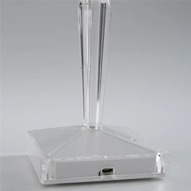 Diamond Glow: USB Rechargeable Touch Table Lamp