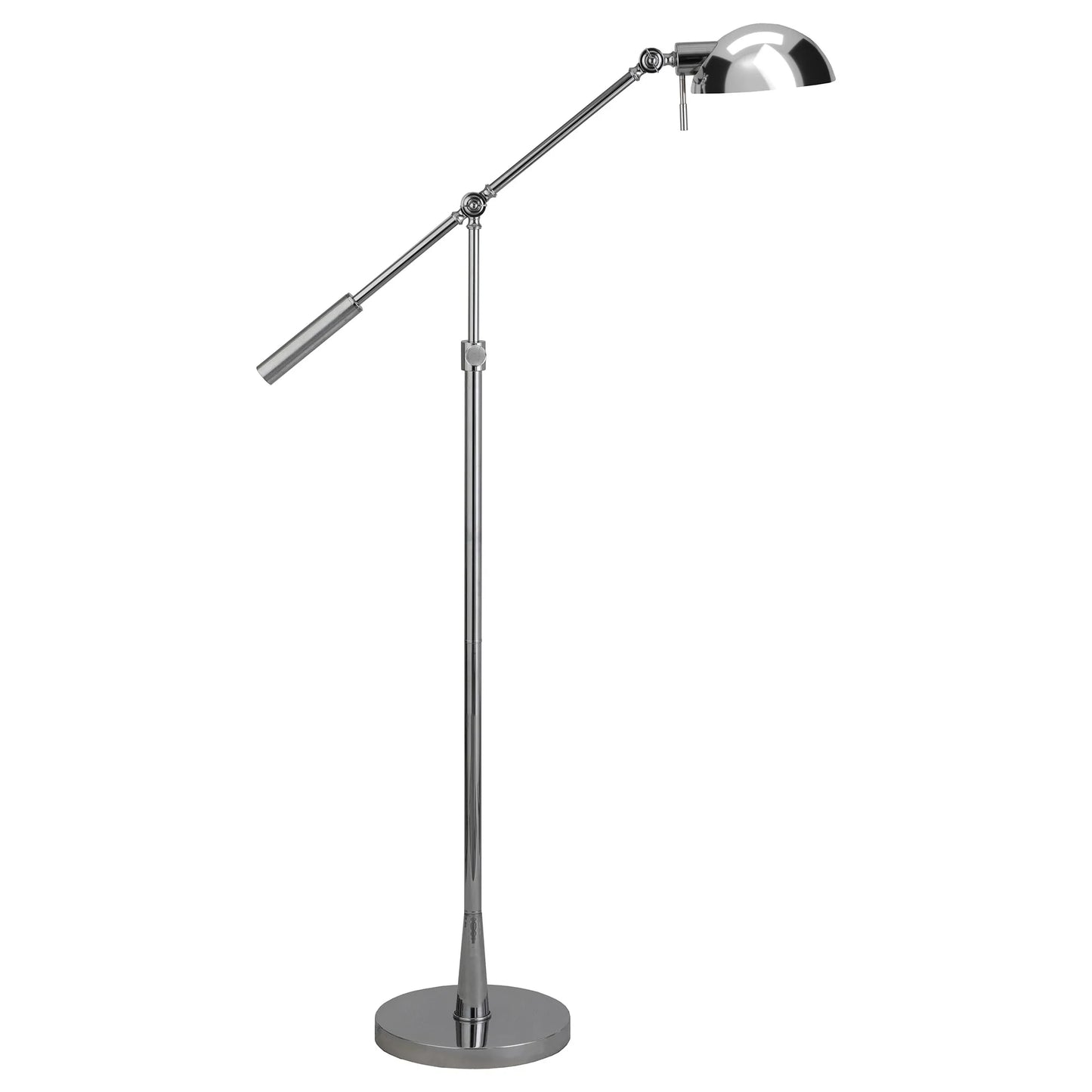 Nickel Adjustable Swing Arm Floor Lamp