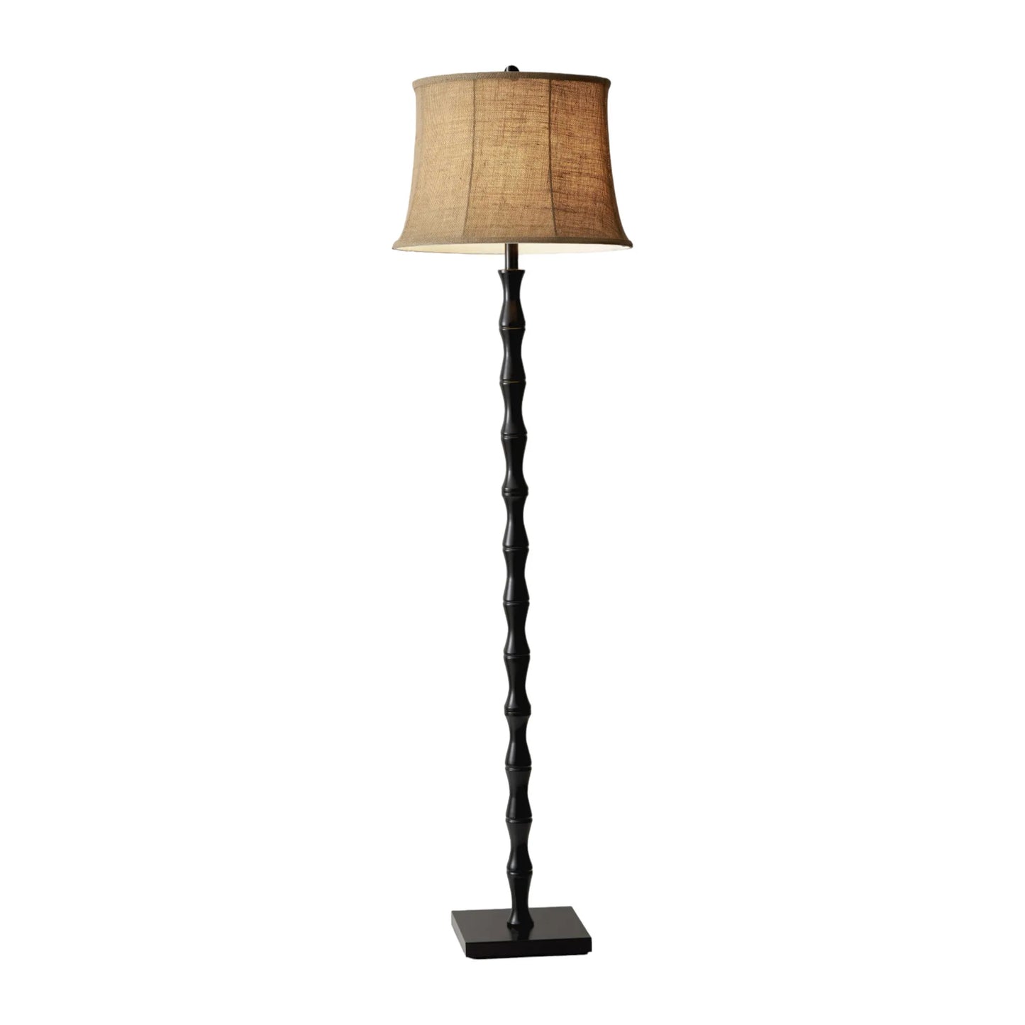 Modern Floor Lamp with Burlap Shade