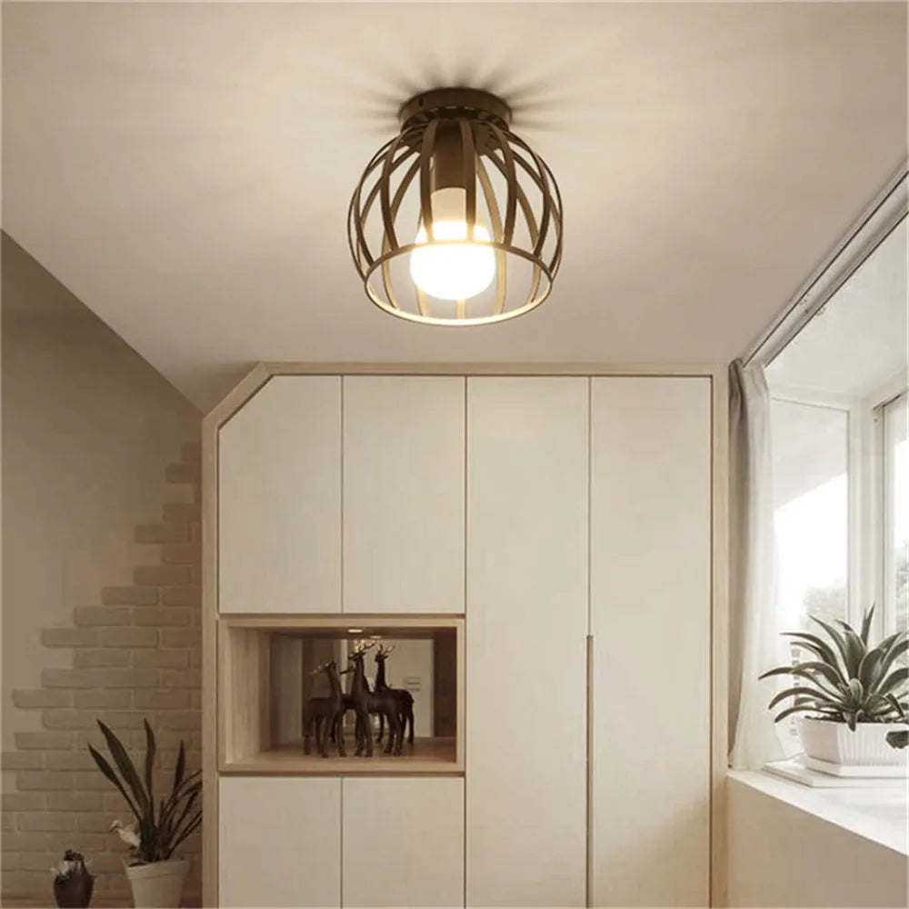 Retro Metal Semi-Flush Ceiling Light Fixture