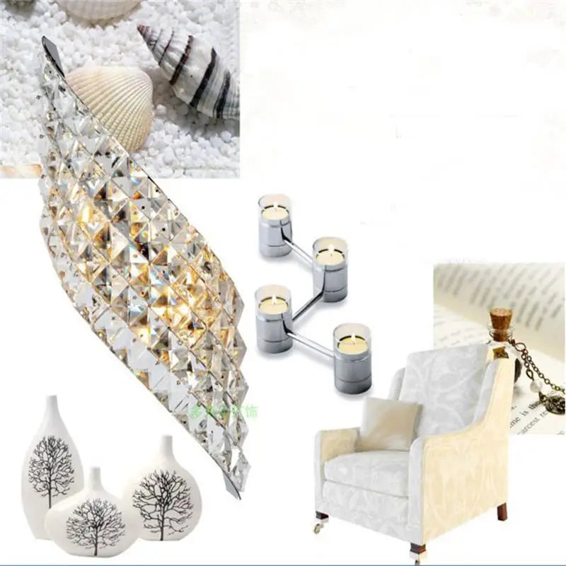 LuxGlow Modern Crystal LED Wall Sconce