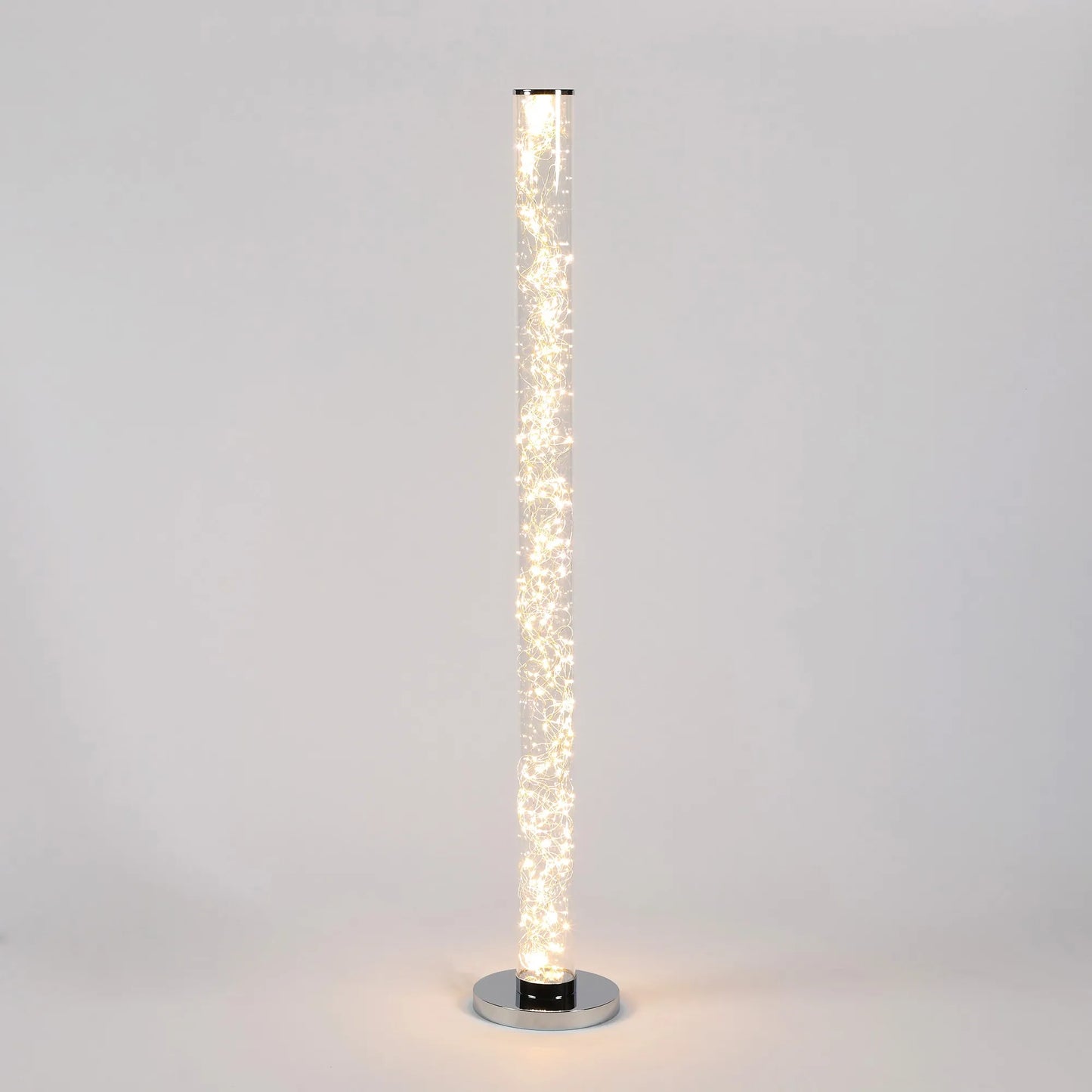 White Metal LED Column Floor Lamp