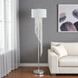 Clear and Silver Crystal Metal Floor Lamp