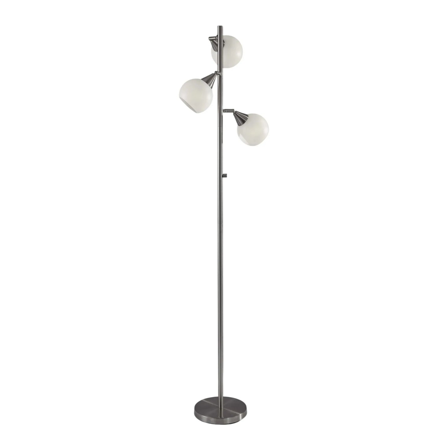 Modern Silver Floor Lamp with Dome Shade