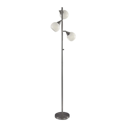 Modern Silver Floor Lamp with Dome Shade