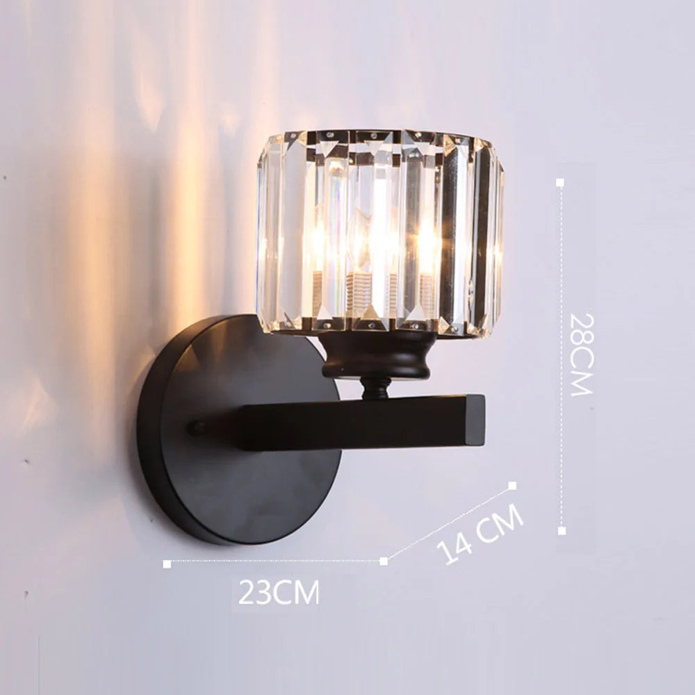 Crystal Sconce Iron Art Wall Lamp