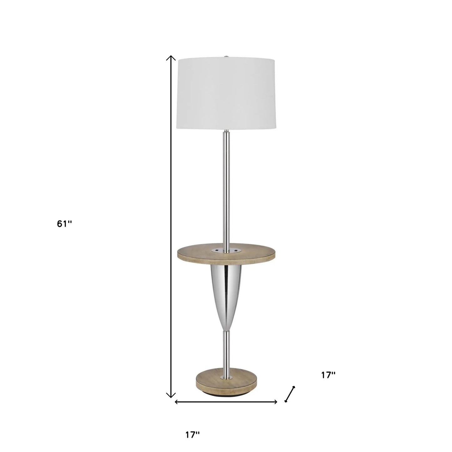 Chrome Tray Table Floor Lamp