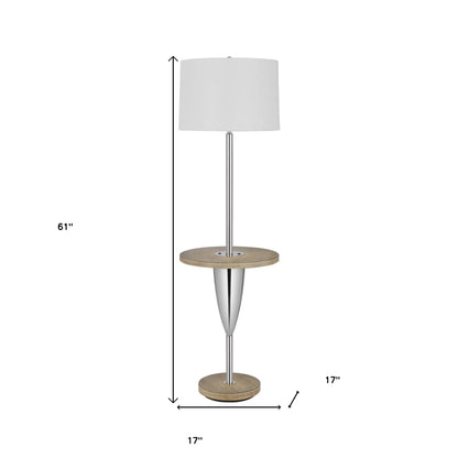 Chrome Tray Table Floor Lamp