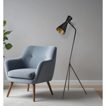 Black and Gold LED Floor Lamp