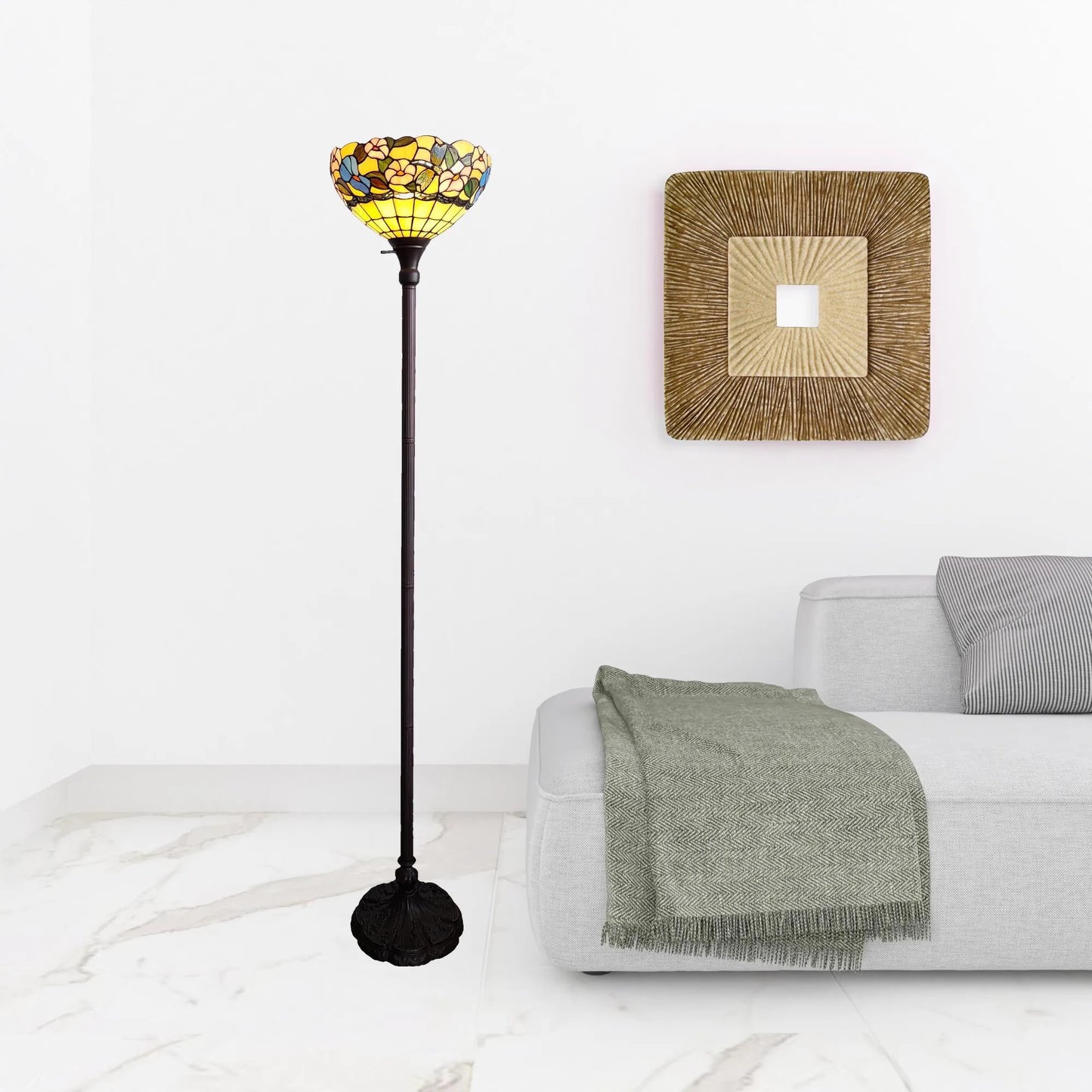 Black Frosted Glass Floor Lamp