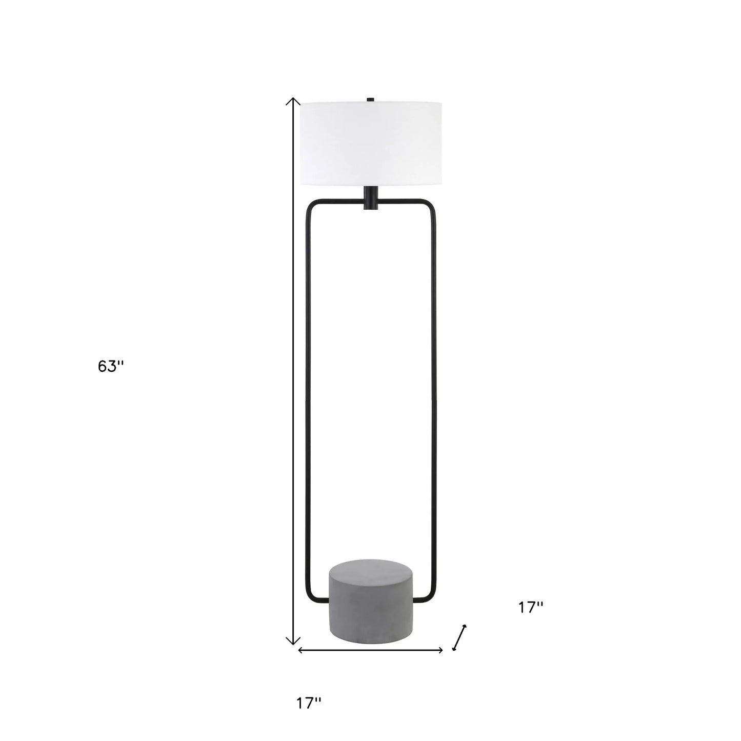 Black Column LED Floor Lamp