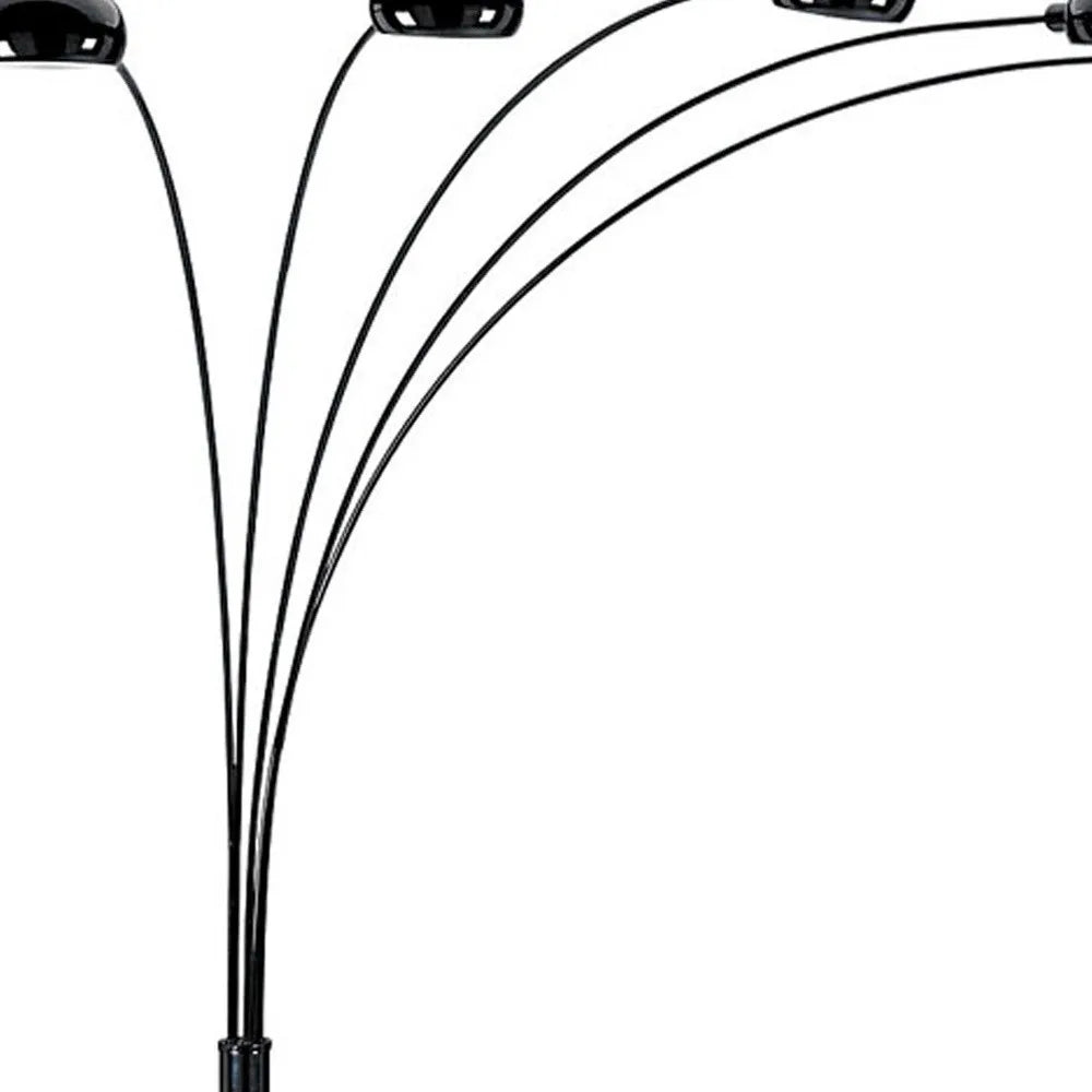 Black Five-Light Arc Floor Lamp