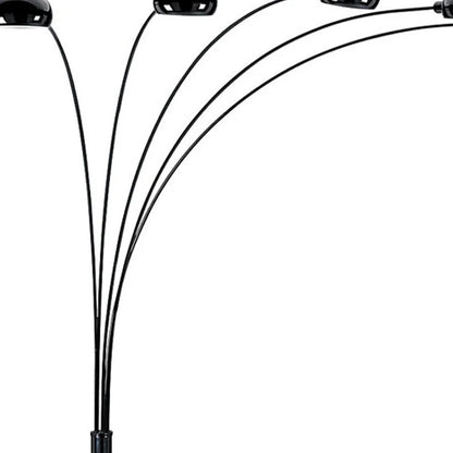 Black Five-Light Arc Floor Lamp