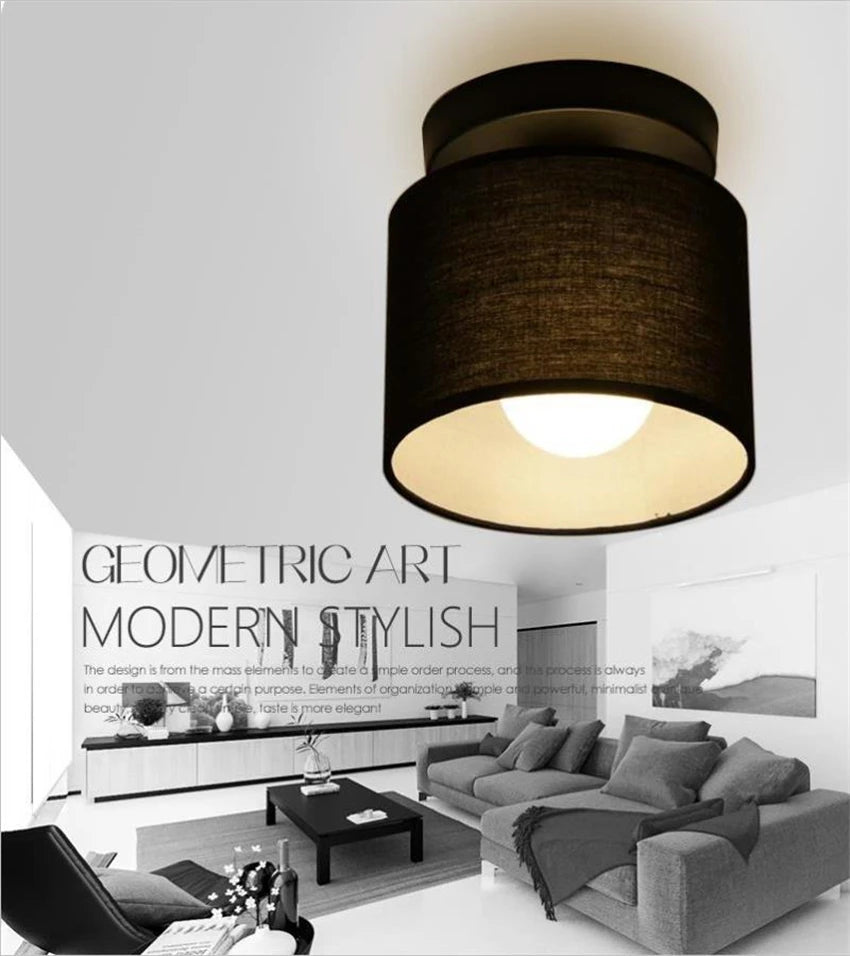 Nordic Linen LED Ceiling Lamp