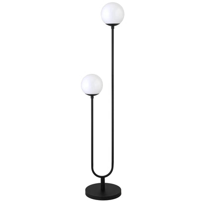 Two-Light Novelty Floor Lamp Black Plastic Body
