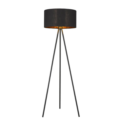 Iron Tripod Floor Lamp with Drum Shade