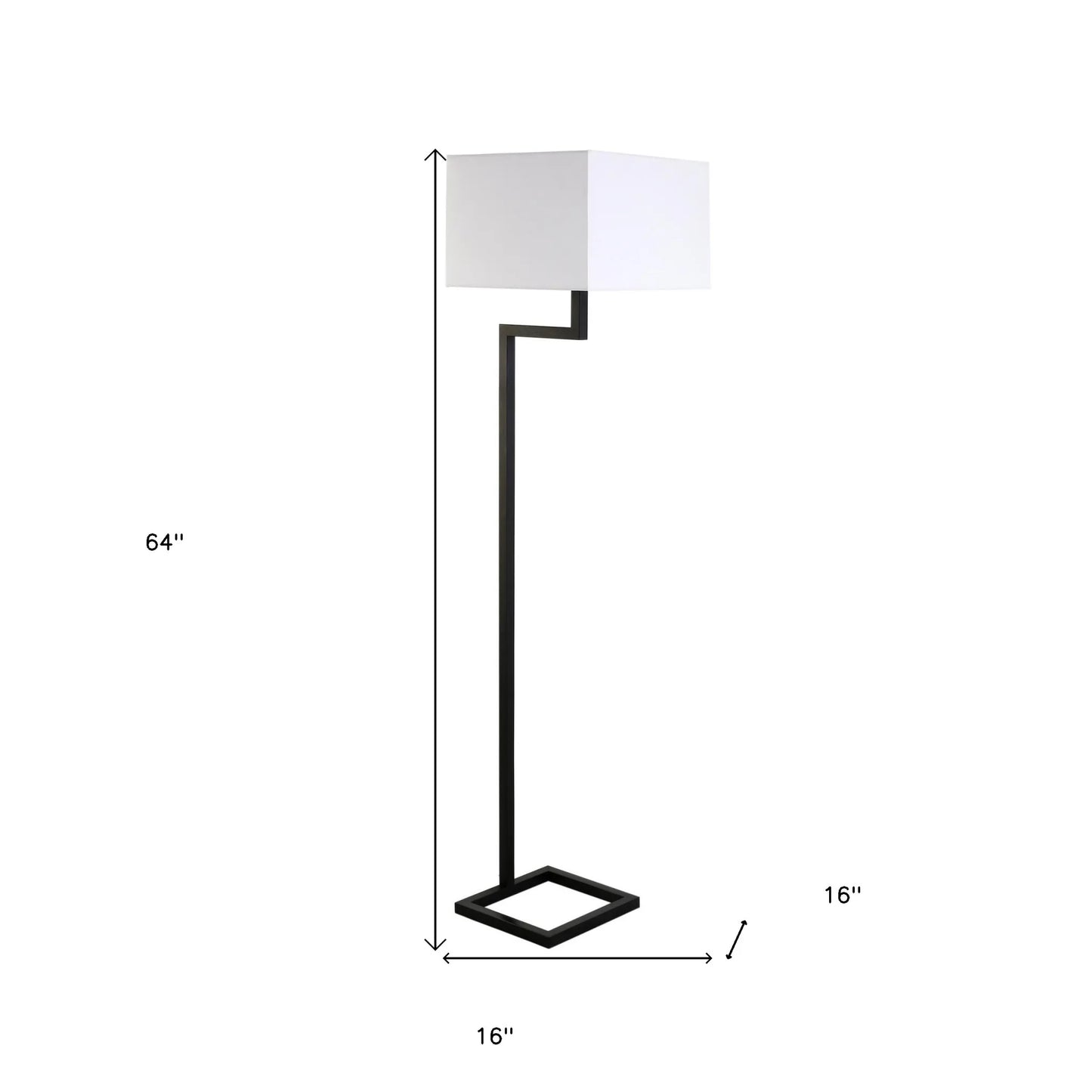 LED Floor Lamp Black with White Shade
