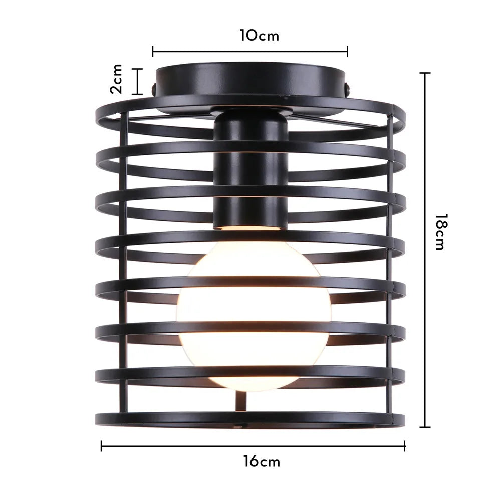 Retro Metal Semi-Flush Ceiling Light Fixture