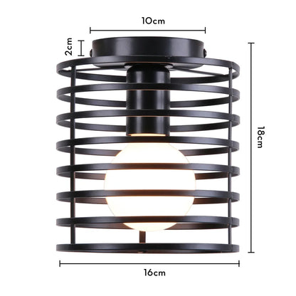 Retro Metal Semi-Flush Ceiling Light Fixture