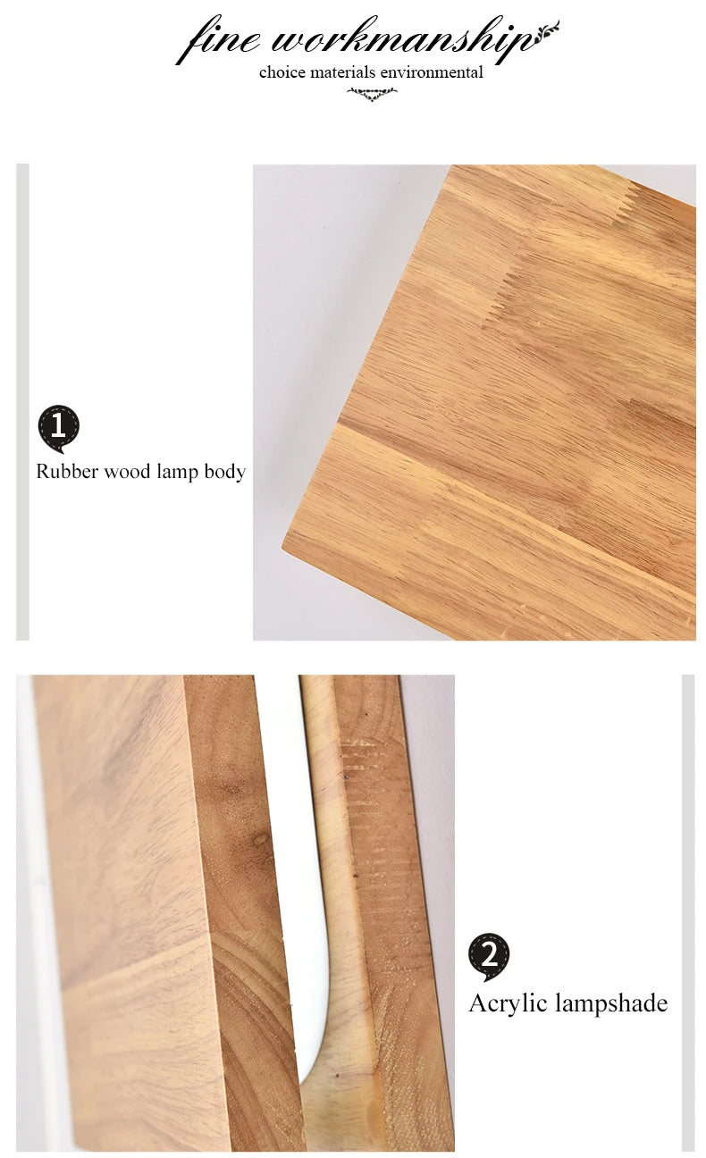 Nordic Wood Wall Sconce - Elegant Bedside Light