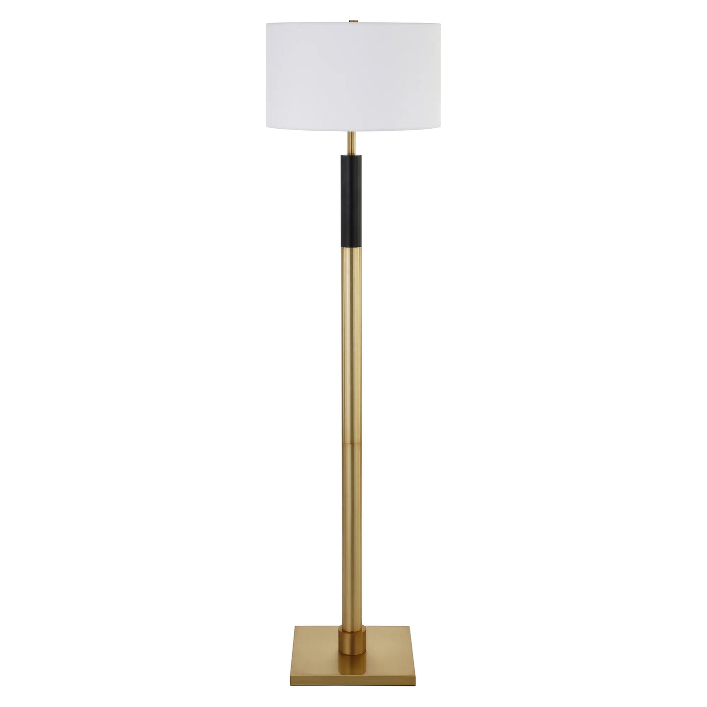 Traditional Shaped LED Floor Lamp White Frosted Glass Drum Shade