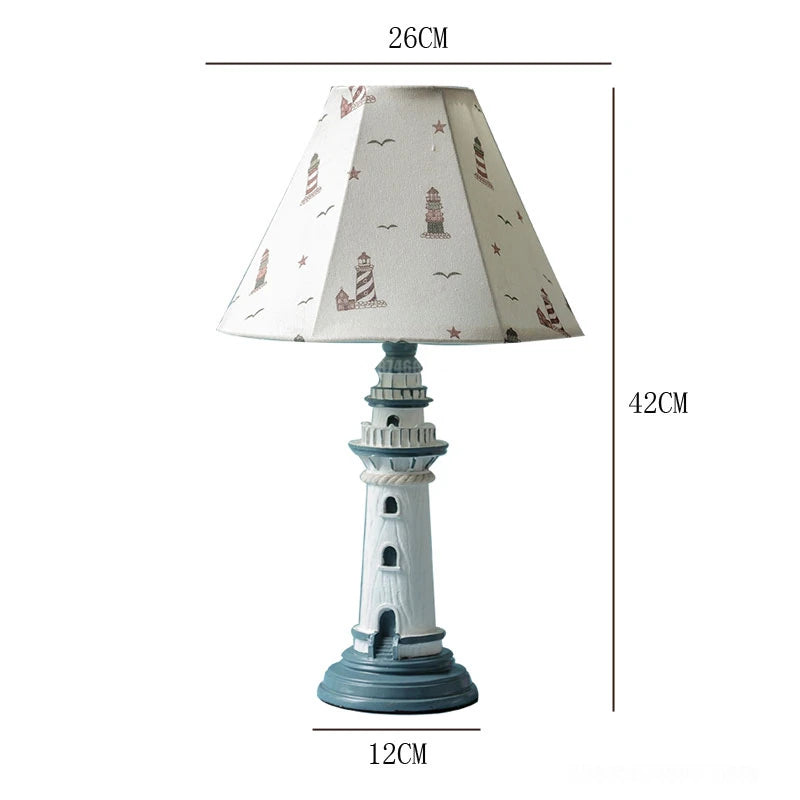 Mediterranean Lighthouse Resin Table Lamp