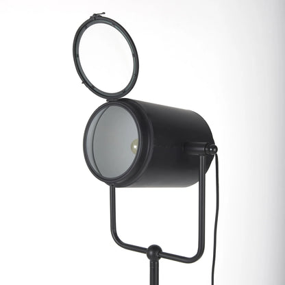 Black LED Floor Lamp with Metal Shade